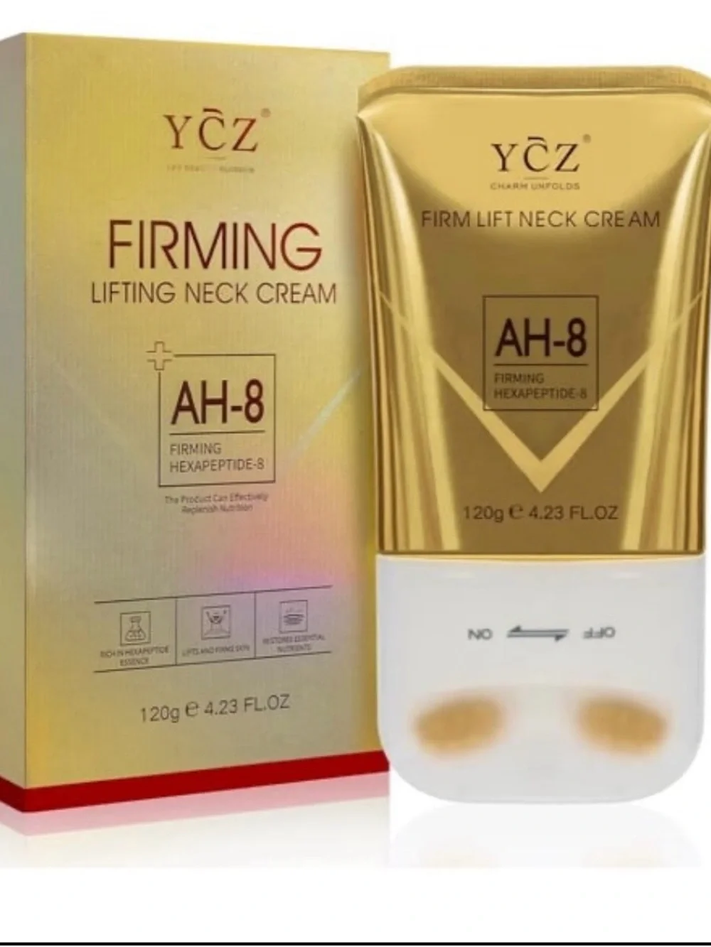 YCZ AH-8 Firming Lifting Neck Cream - Gold/White